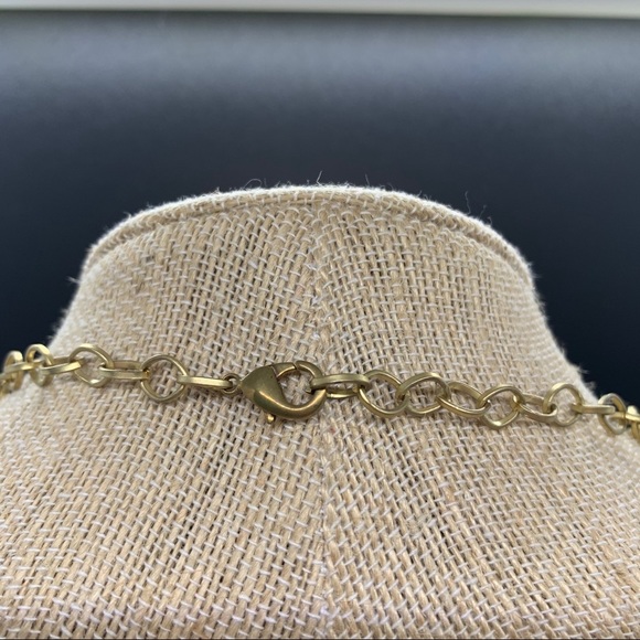 Vintage Tan & Gold Geode Pendant Necklace - Picture 4 of 4